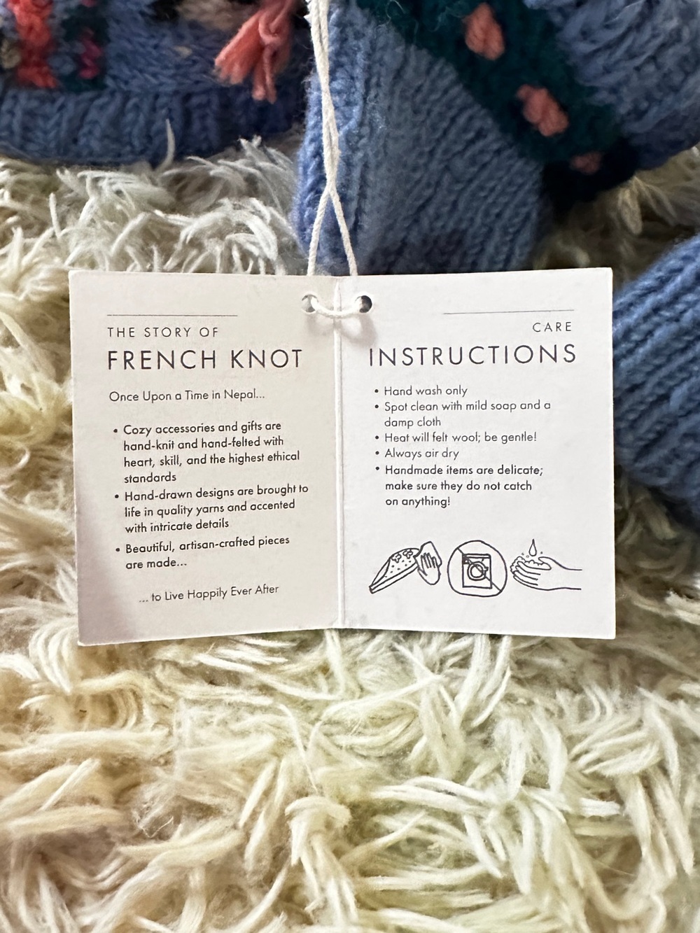 NWT Free People French Knot "Frosty Friends" Slipper Socks Size Large - Picture 3 of 7